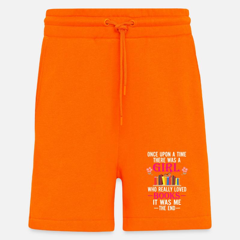 Buchliebendes Mädchen Zitat-Tee - Shorts - made by SPREAD - SUNSET ORANGE