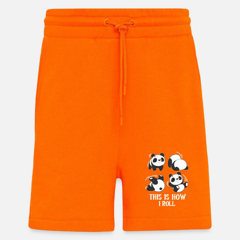 Panda Roll Purzelbaum Rolle Gymnastik  - Shorts - made by SPREAD - SUNSET ORANGE
