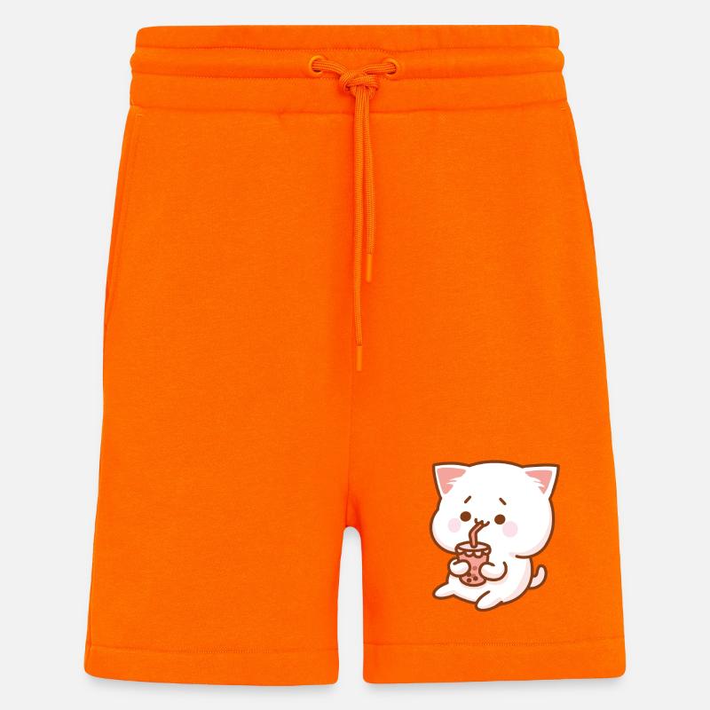 Chat et Shake - Short bio décontracté fabriqué en UE - SUNSET ORANGE