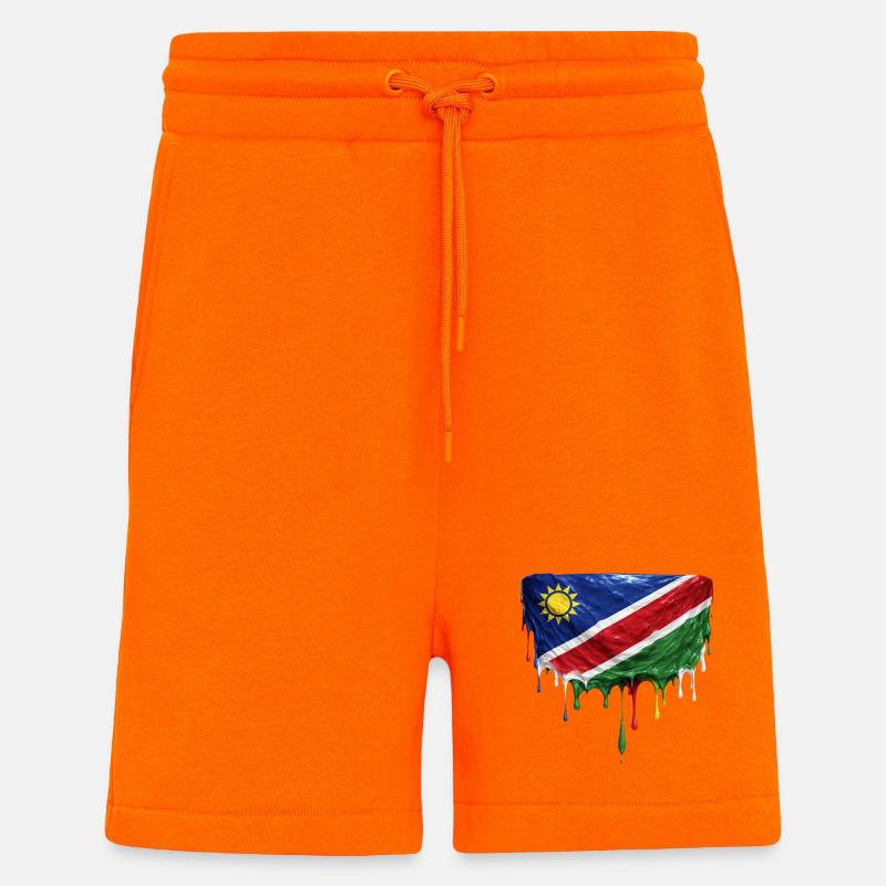 Namibia Flag Drop Art - Shorts - made by SPREAD - SUNSET ORANGE