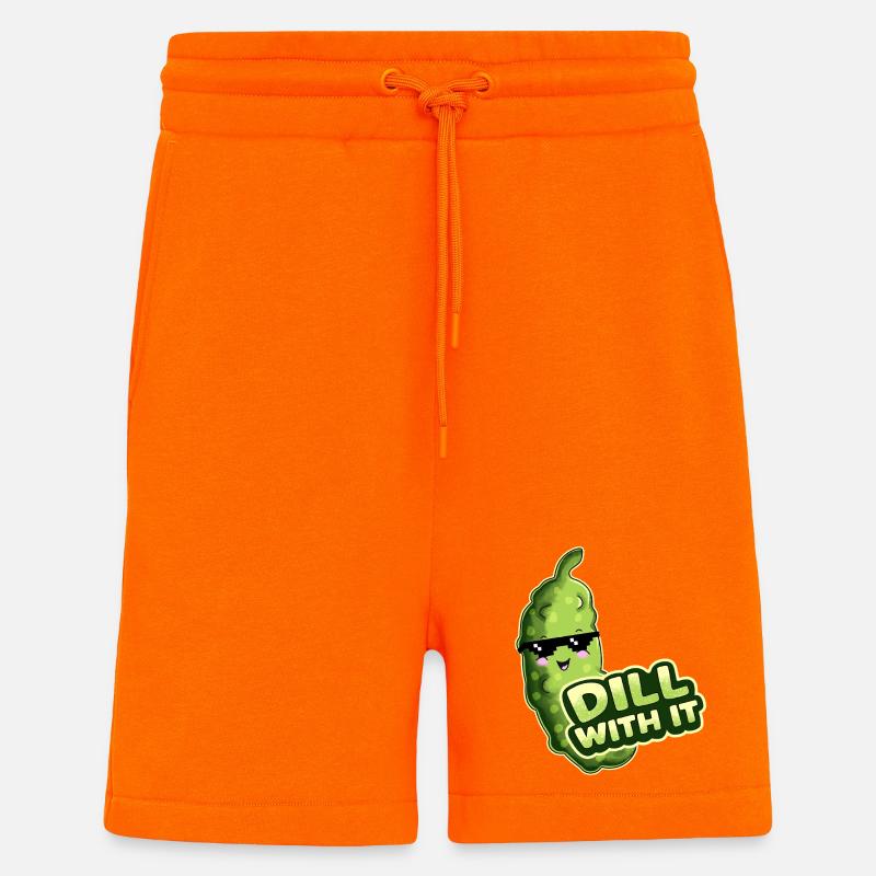 Aneth avec Concombre - Short bio décontracté fabriqué en UE - SUNSET ORANGE