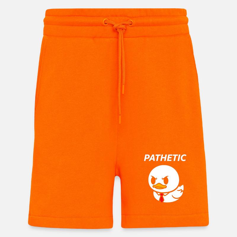 Canard pathétique avec cravate - Short bio décontracté fabriqué en UE - SUNSET ORANGE