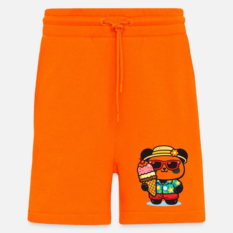 Panda Surf mit Eis - Shorts - made by SPREAD - SUNSET ORANGE