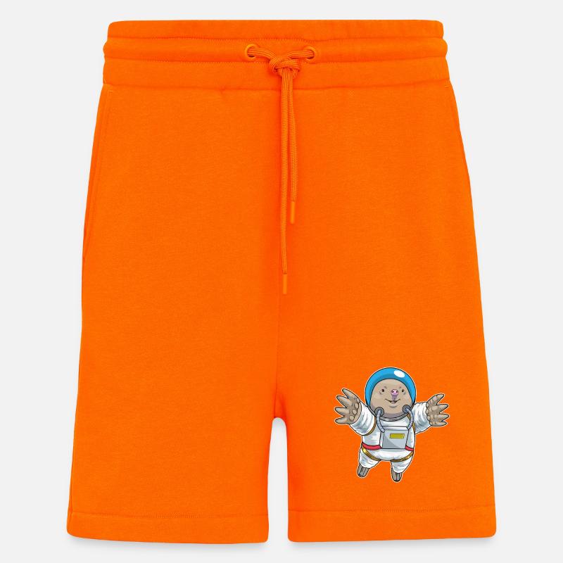 Astronaute Taupe Espace - Short bio décontracté fabriqué en UE - SUNSET ORANGE