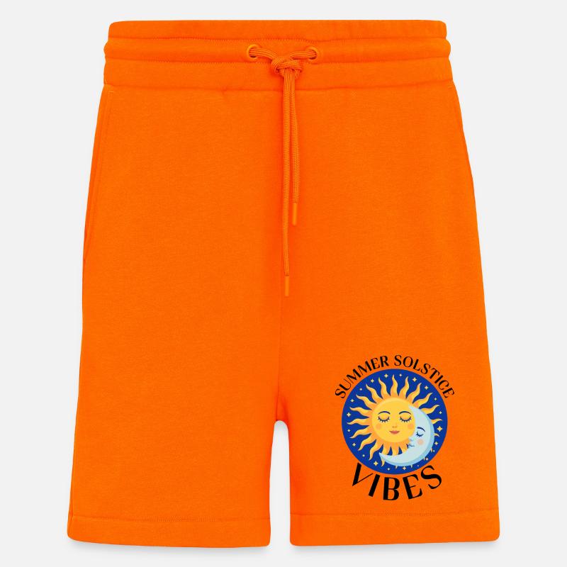 Litha Pagan Solstice d’été Midsommar - Short bio décontracté fabriqué en UE - SUNSET ORANGE