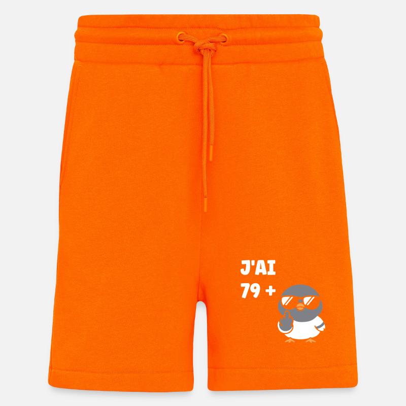79 plus 1 - Short bio décontracté fabriqué en UE - SUNSET ORANGE