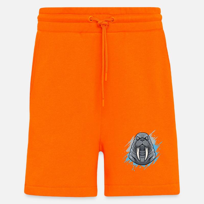 Walross im Farbsplash - Shorts - made by SPREAD - SUNSET ORANGE