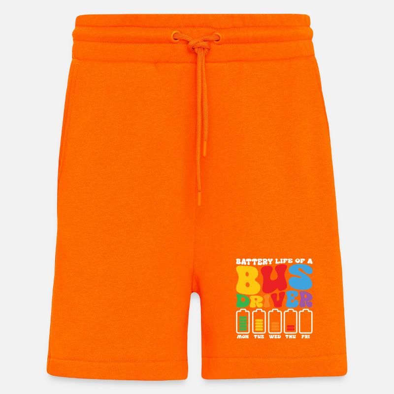 Lustiger Busfahrer Batterie Schulbusfahrer Buskneipe - Shorts - made by SPREAD - SUNSET ORANGE