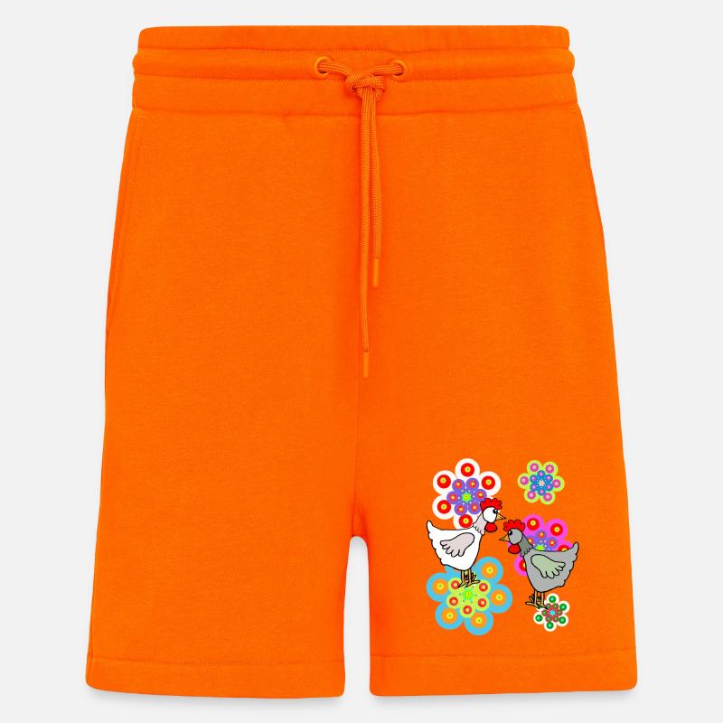 Bunte Hühner Henne Retro Henne Kinder - Shorts - made by SPREAD - SUNSET ORANGE