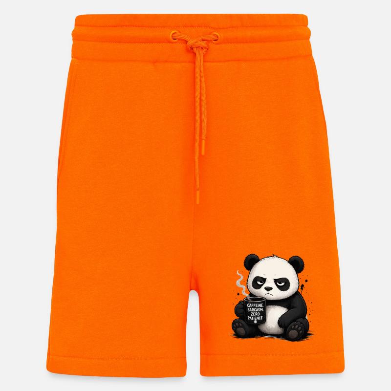 Panda au café avec sarcasme - Short bio décontracté fabriqué en UE - SUNSET ORANGE