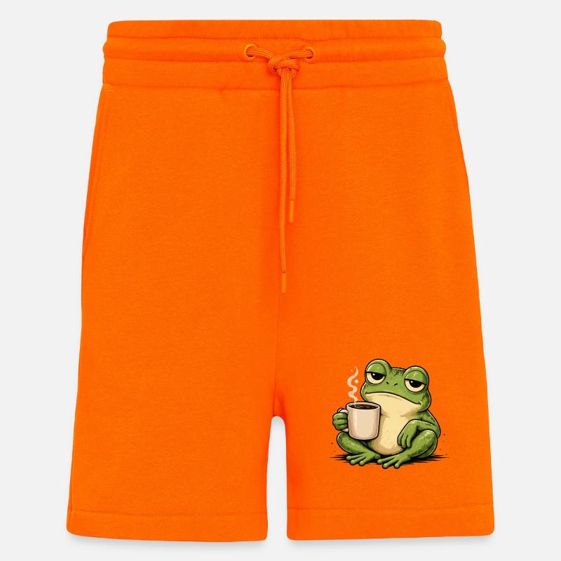 KaffeeFrosch Gemütlichkeit - Short bio décontracté fabriqué en UE - SUNSET ORANGE