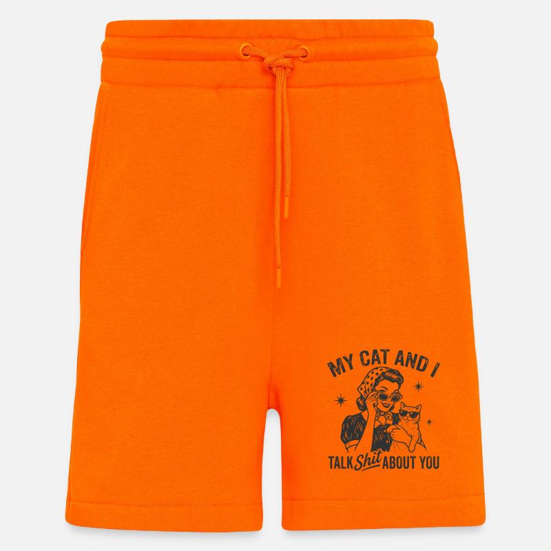 Katzengespräch im Retrostil Lästern Geschenk - Shorts - made by SPREAD - SUNSET ORANGE