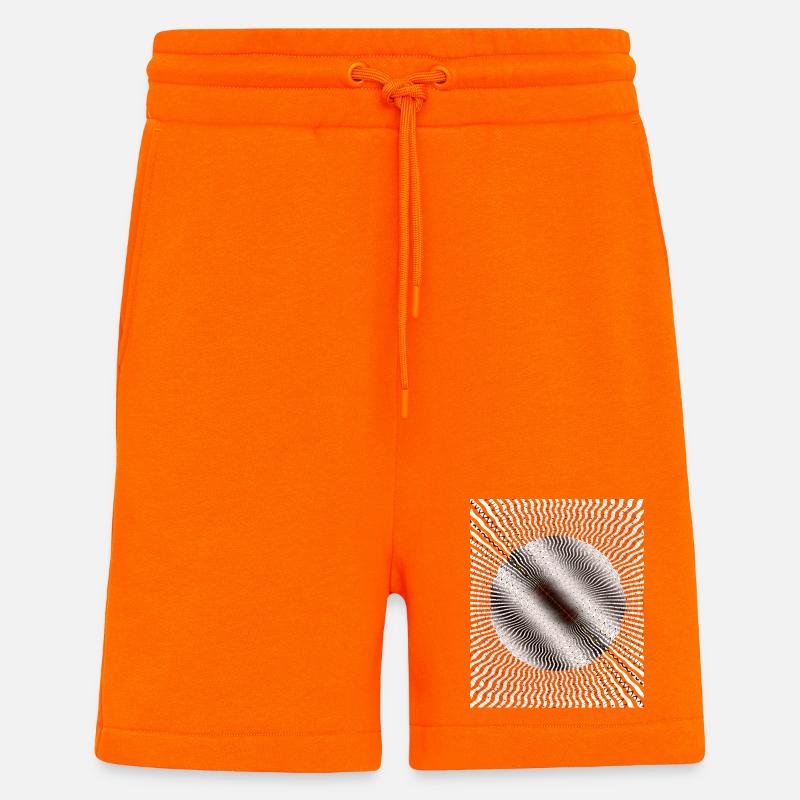 Circular Swirl Illusion Pattern - Shorts - made by SPREAD - SUNSET ORANGE