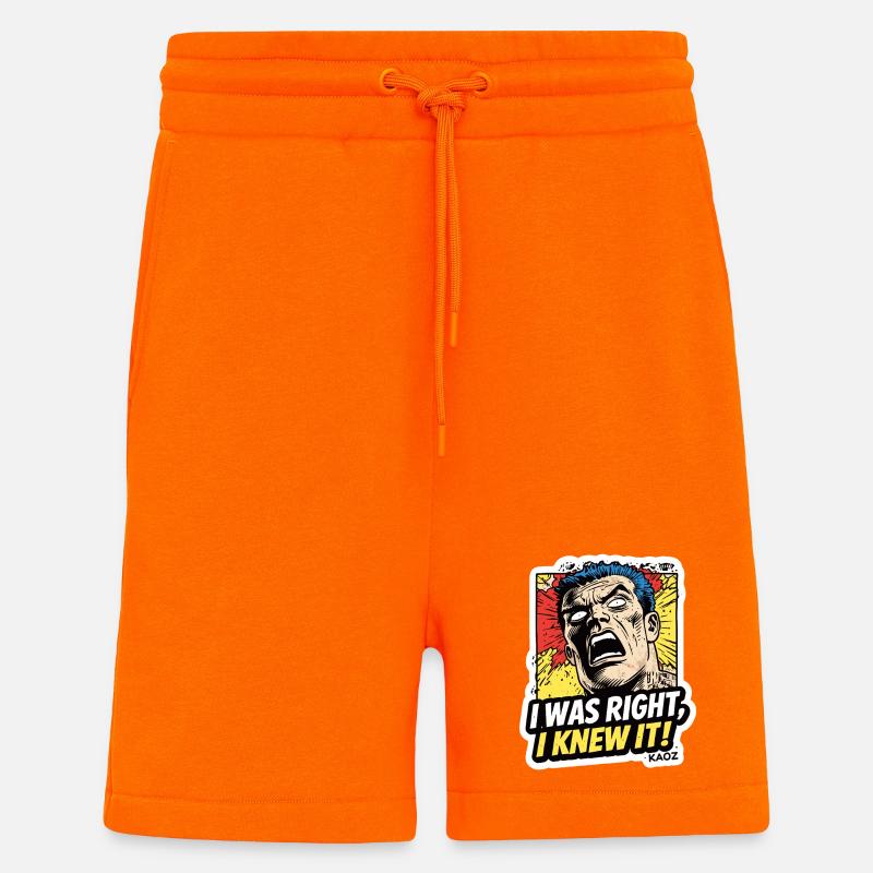 J’avais raison, je le savais, comique - Short bio décontracté fabriqué en UE - SUNSET ORANGE