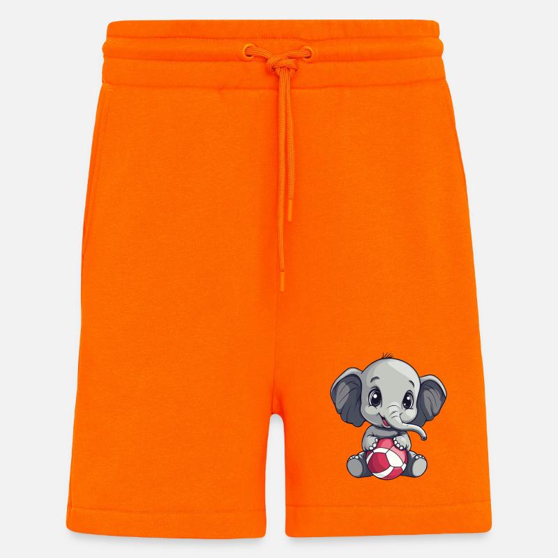 Kleiner Elefant mit Ball - Shorts - made by SPREAD - SUNSET ORANGE