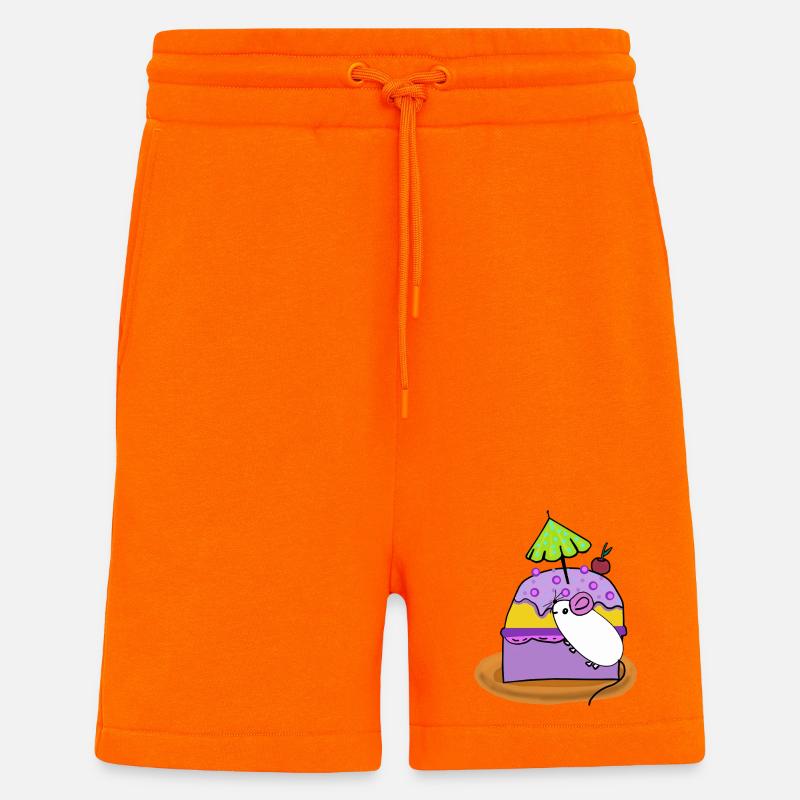 Souris à gâteau pour muffins - Short bio décontracté fabriqué en UE - SUNSET ORANGE