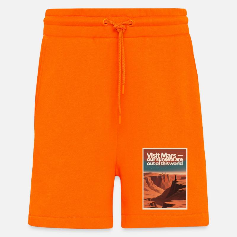 Visiting Mars | Retro Space Tour - Shorts - made by SPREAD - SUNSET ORANGE