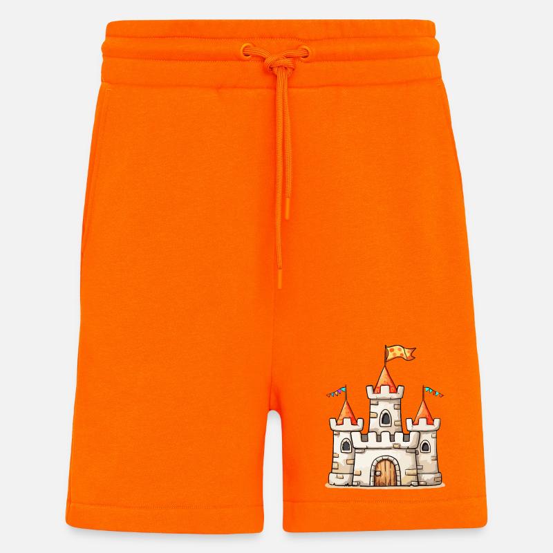 Sandbox Castle Illustration - Shorts - made by SPREAD - SUNSET ORANGE
