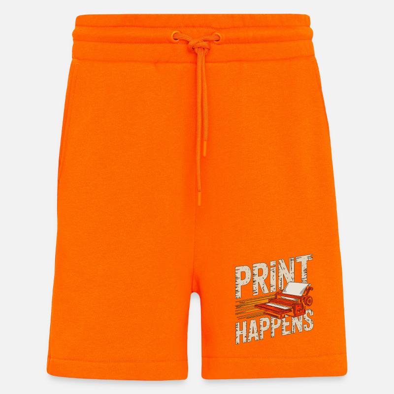 Designer d’impression Print Happens Designer créatif - Short bio décontracté fabriqué en UE - SUNSET ORANGE