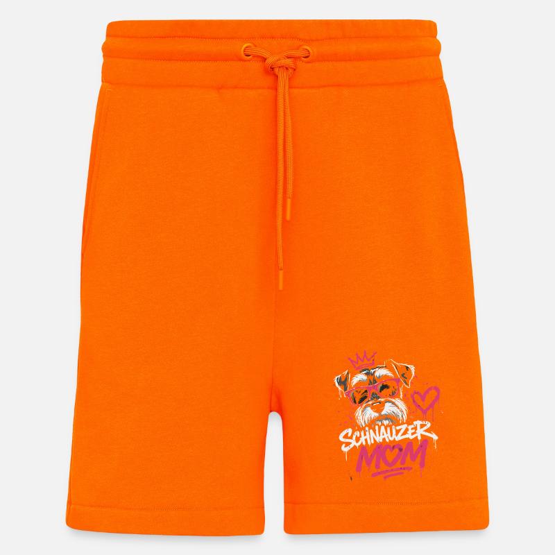 Graffiti du roi schnauzer - Short bio décontracté fabriqué en UE - SUNSET ORANGE