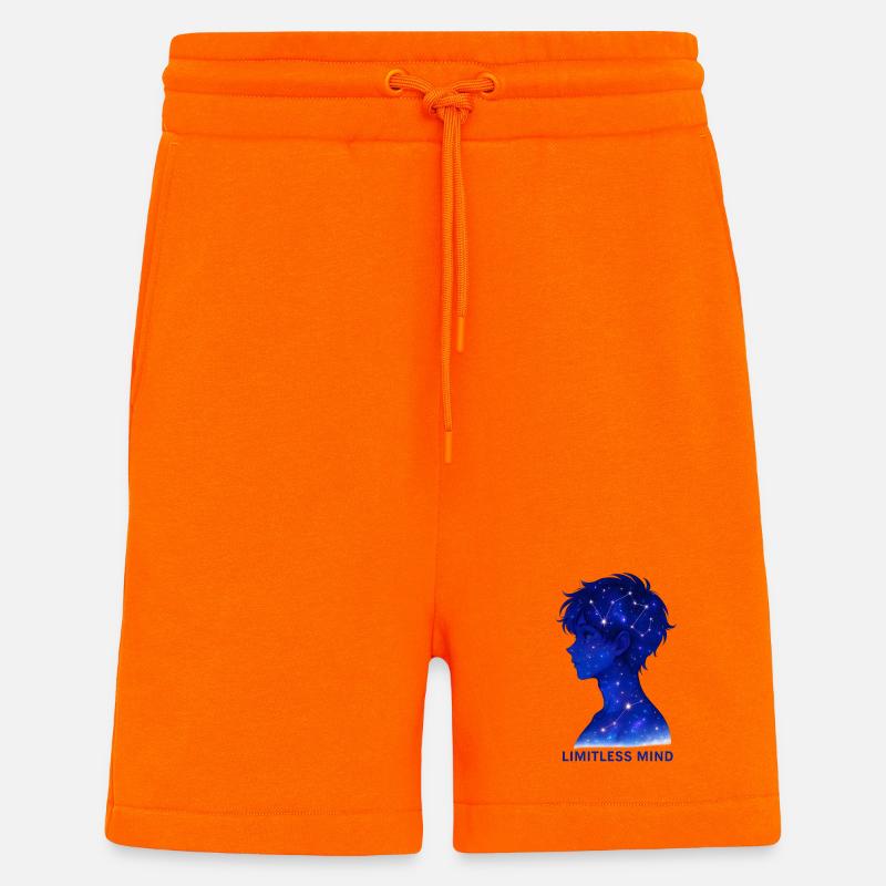 Limitless Mind Galaxy Silhouette - Shorts - made by SPREAD - SUNSET ORANGE