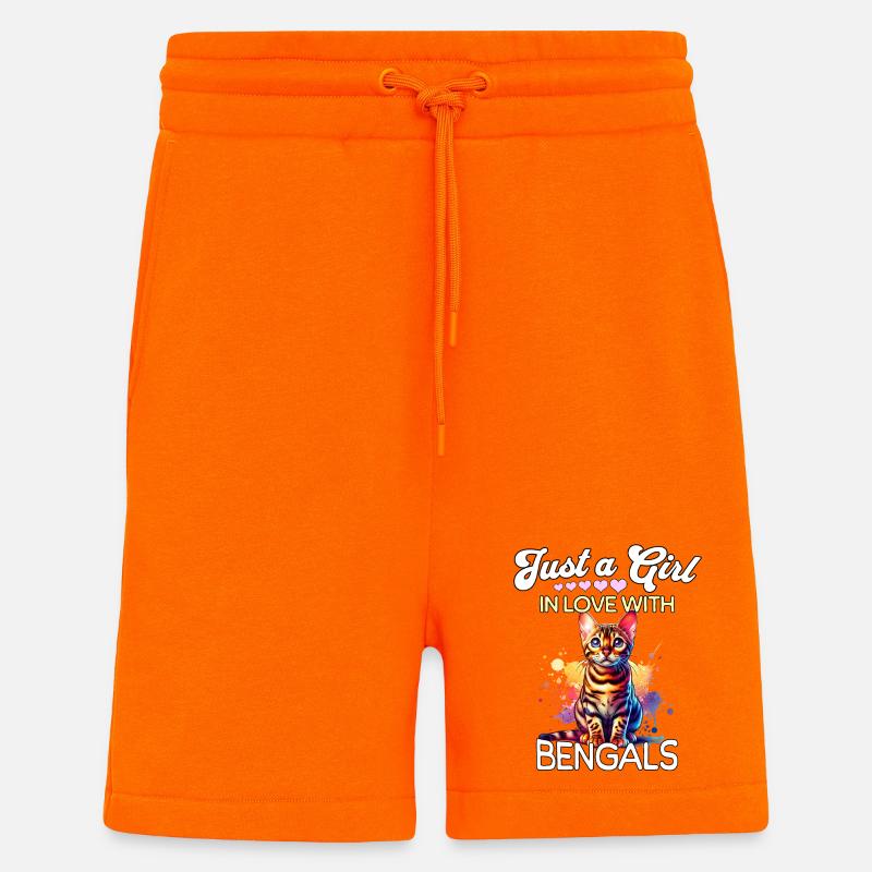 Bengalkatze Mädchen - Shorts - made by SPREAD - SUNSET ORANGE