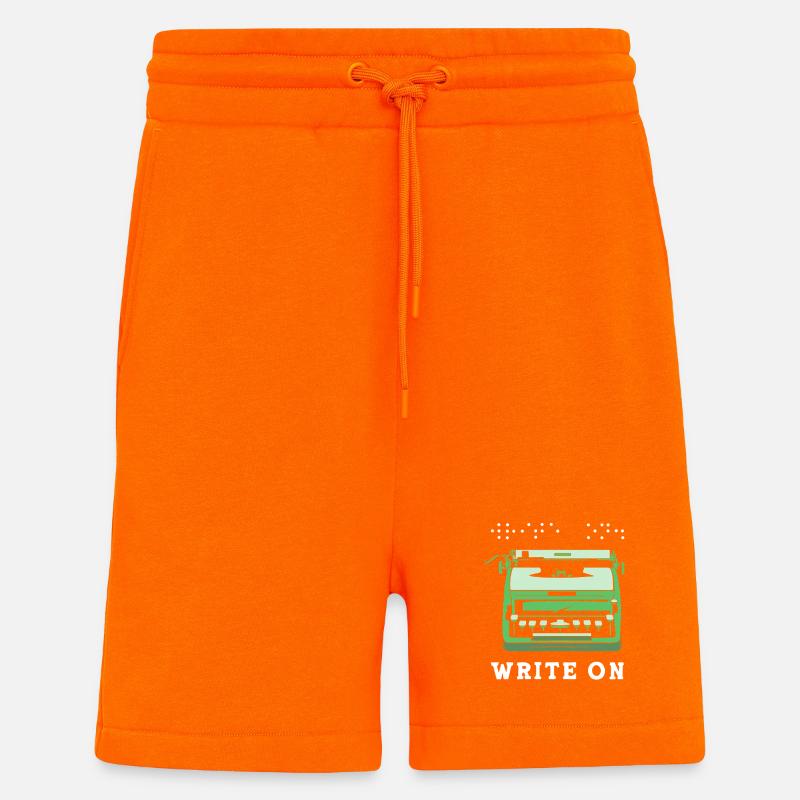 Blindenschrift Braille Blind - Short bio décontracté fabriqué en UE - SUNSET ORANGE