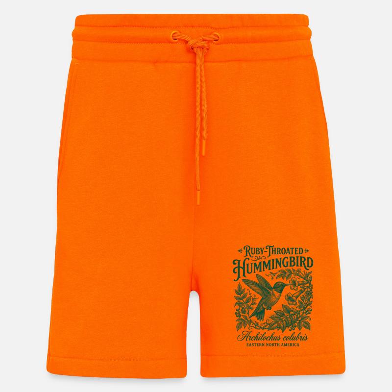 Ruby Throated Hummingbird Colibri - Shorts - made by SPREAD - SUNSET ORANGE