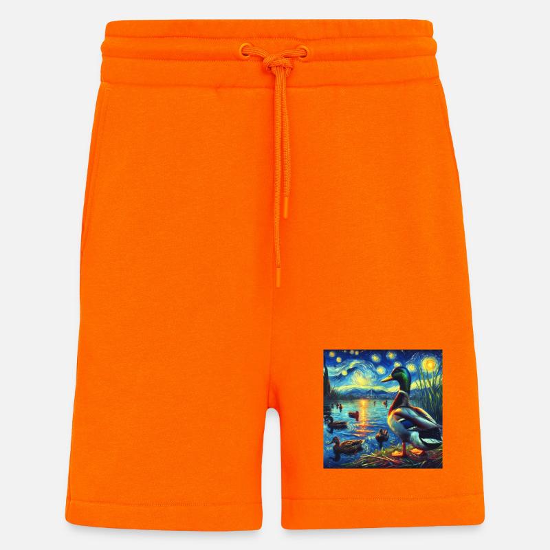 Mallard Starry Night - Shorts - made by SPREAD - SUNSET ORANGE