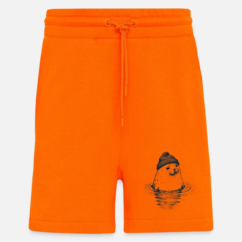 Sceller avec un bouchon - Short bio décontracté fabriqué en UE - SUNSET ORANGE