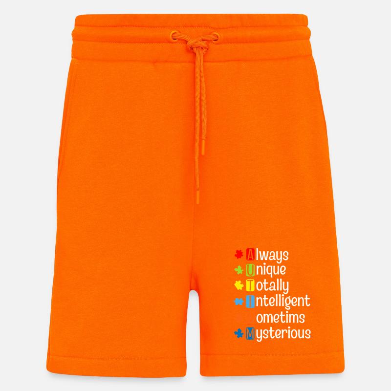 Autism Puzzle Pride: Unique Minds - Shorts - made by SPREAD - SUNSET ORANGE