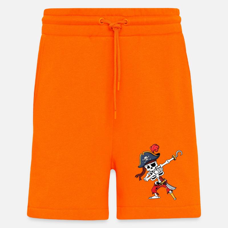 Pirate Skeleton Hook Strike - Shorts - made by SPREAD - SUNSET ORANGE