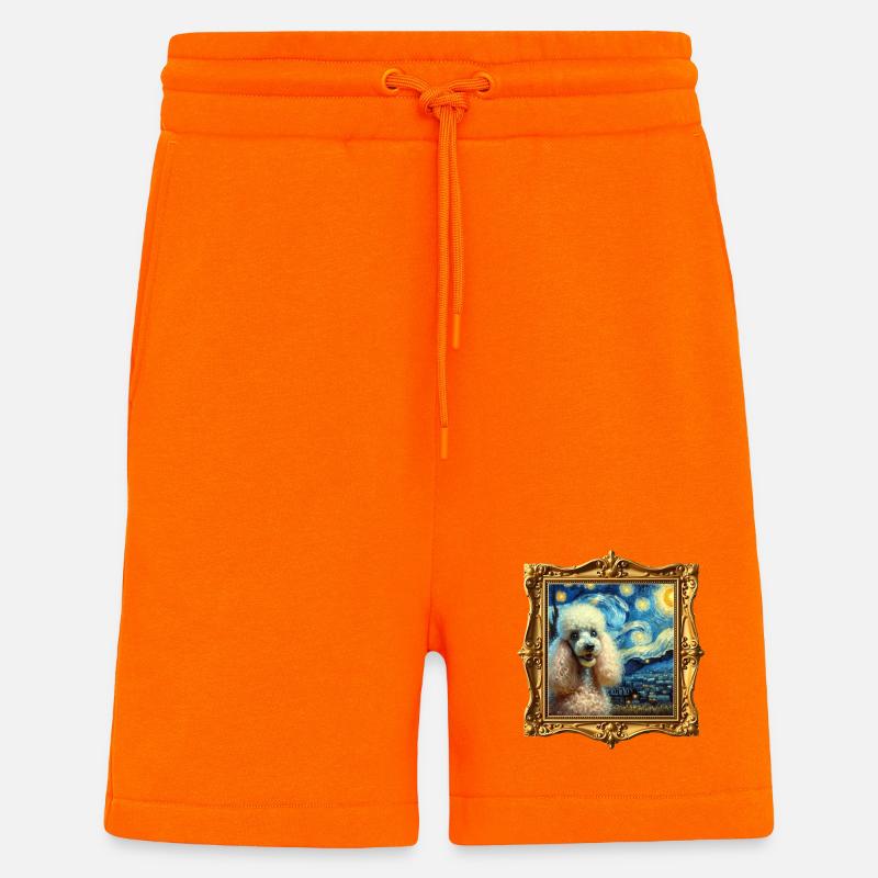 Poodle Starry Night - Shorts - made by SPREAD - SUNSET ORANGE