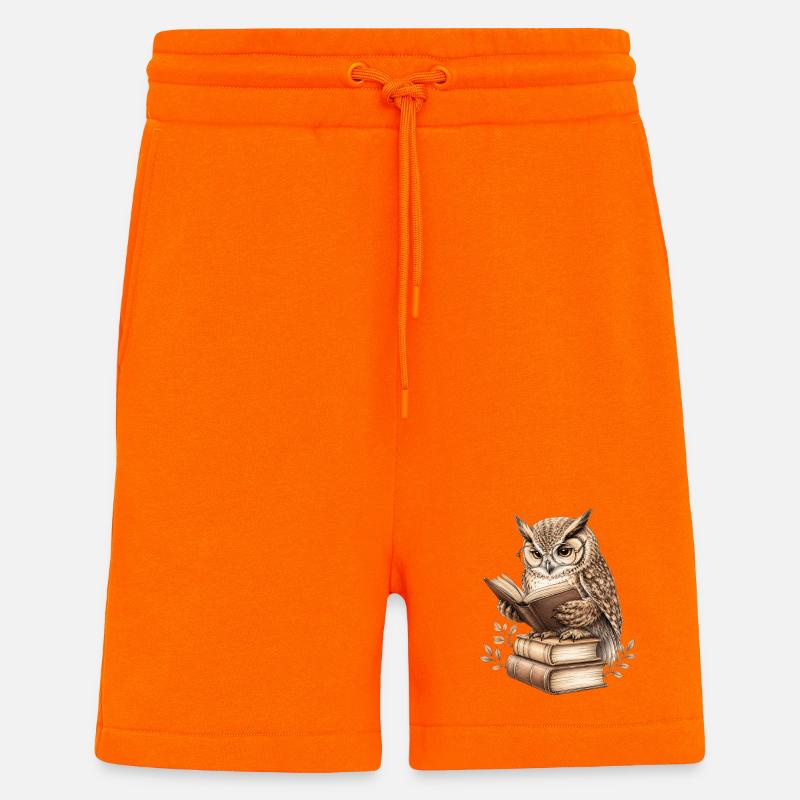 Reading Owl - Shorts - made by SPREAD - SUNSET ORANGE