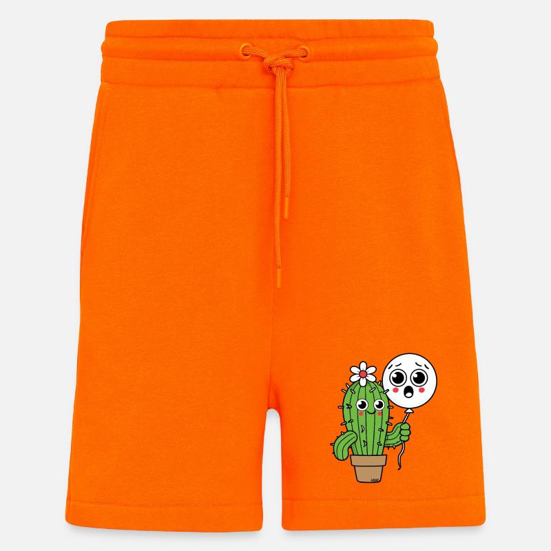 Cactus Buddy and Balloon Ghost - Shorts - made by SPREAD - SUNSET ORANGE