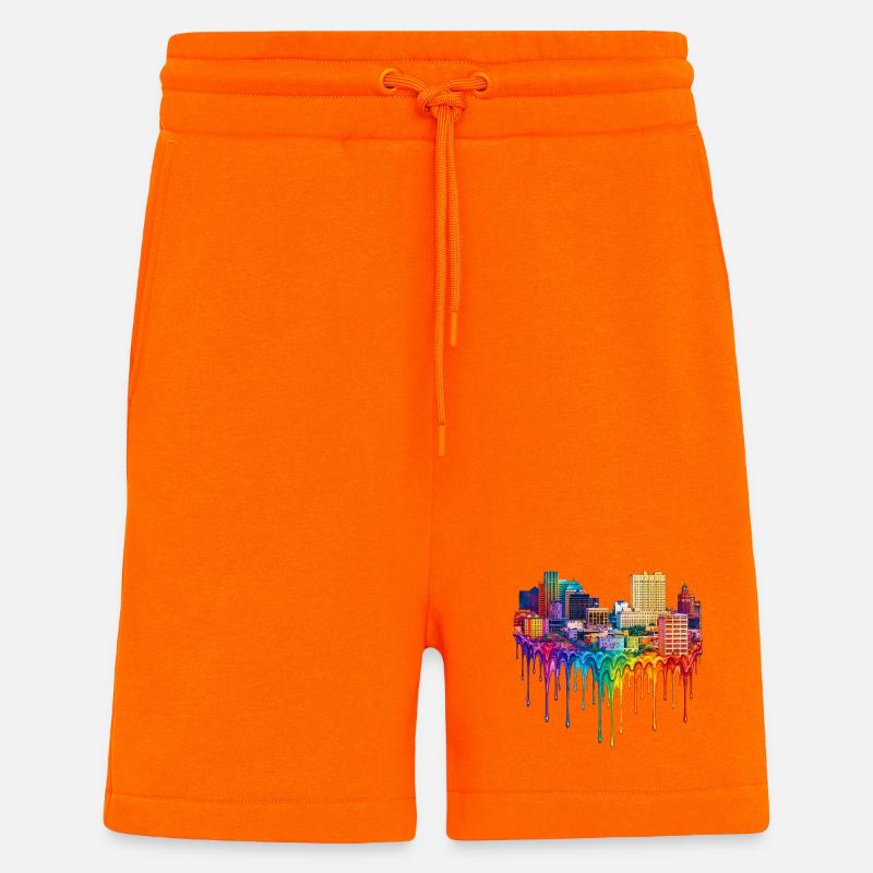 El Paso Texas Dripping Paint - Shorts - made by SPREAD - SUNSET ORANGE