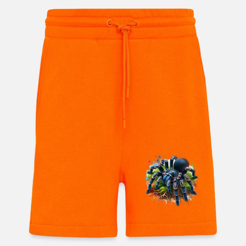 Don de la Tarentule Noire - Short bio décontracté fabriqué en UE - SUNSET ORANGE
