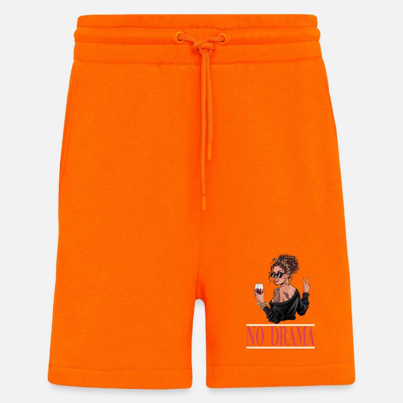 No Drama Diva Style Print - Shorts - made by SPREAD - SUNSET ORANGE