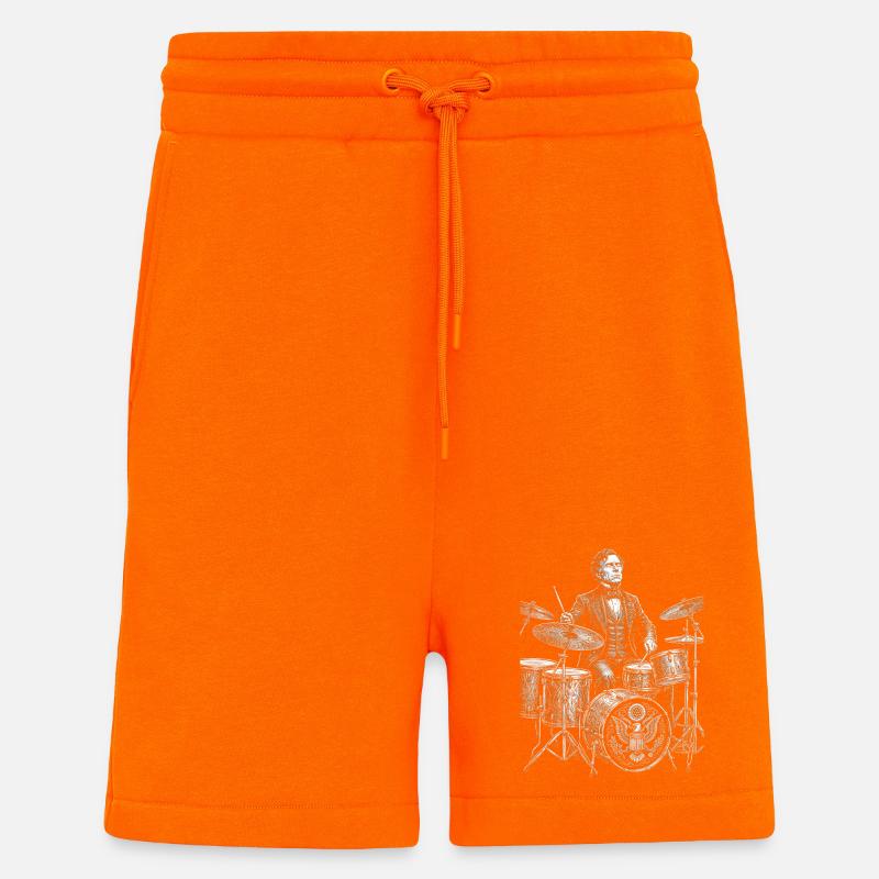 Franklin Pierce plays drums - Shorts - made by SPREAD - SUNSET ORANGE
