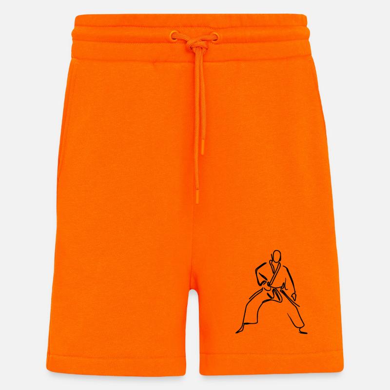 Judo Sketch - Short bio décontracté fabriqué en UE - SUNSET ORANGE