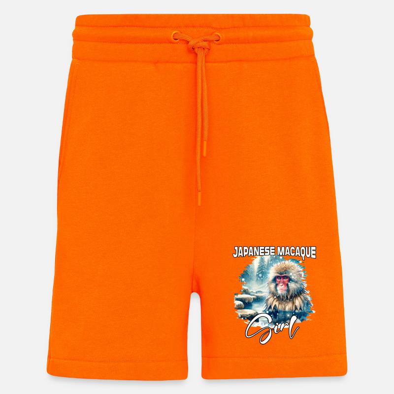 Japanese Macaque Mädchen Japanmakak - Shorts - made by SPREAD - SUNSET ORANGE