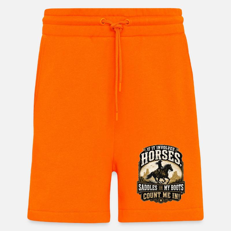 Pferdeheld: Sättel oder Stiefel - Shorts - made by SPREAD - SUNSET ORANGE