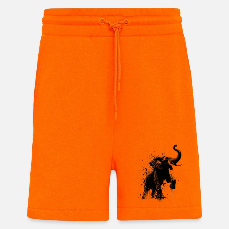 Éclaboussure d’éléphant noir - Short bio décontracté fabriqué en UE - SUNSET ORANGE