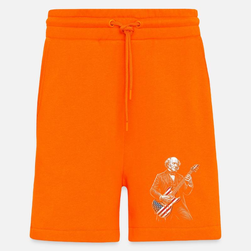 Martin Van Buren Playing Guitar - Shorts - made by SPREAD - SUNSET ORANGE