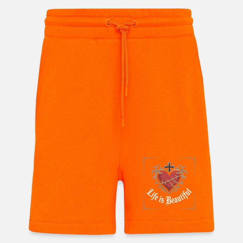 Barbed Heart Crown Tattoo Tee - Shorts - made by SPREAD - SUNSET ORANGE