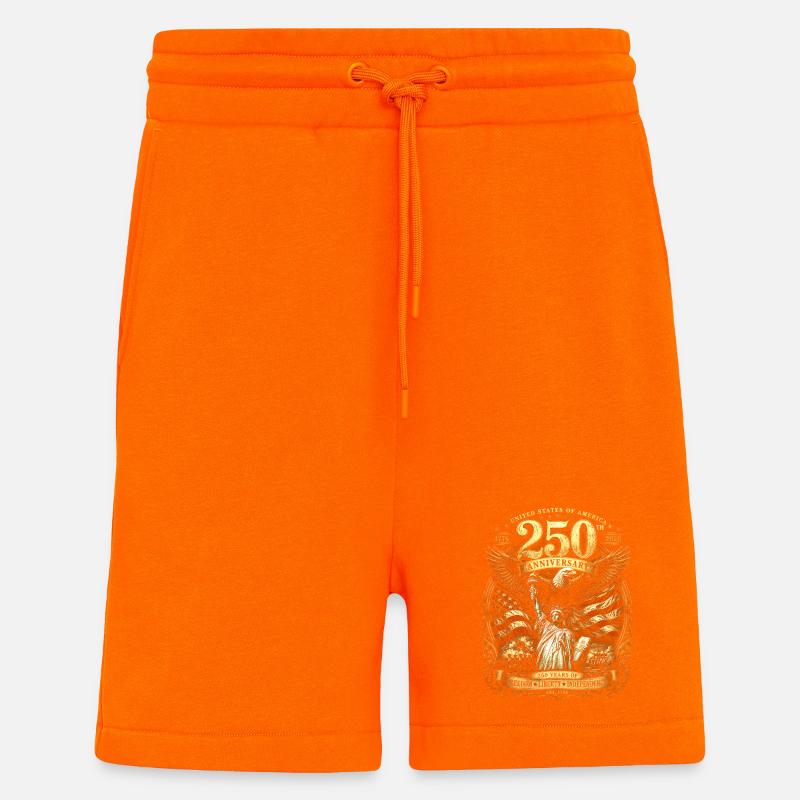 USA 250 Jubilee Eagle Flag - Shorts - made by SPREAD - SUNSET ORANGE