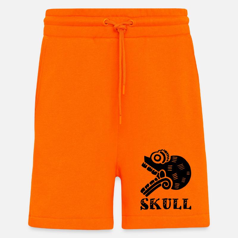 Stammesschädel (Schwarz) - Shorts - made by SPREAD - SUNSET ORANGE