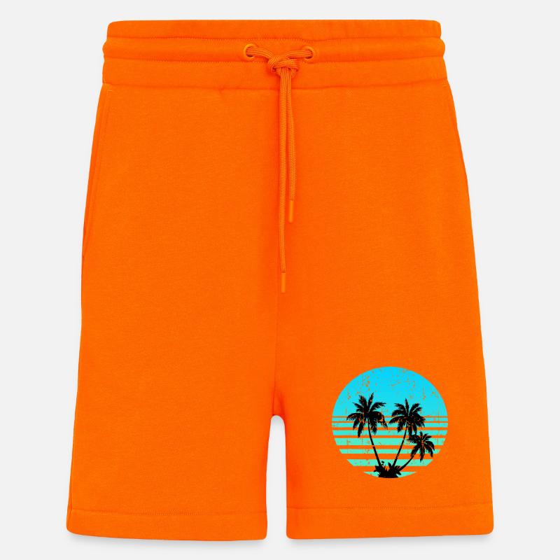 Tropical Palm Sunset Retro Circle - Shorts - made by SPREAD - SUNSET ORANGE