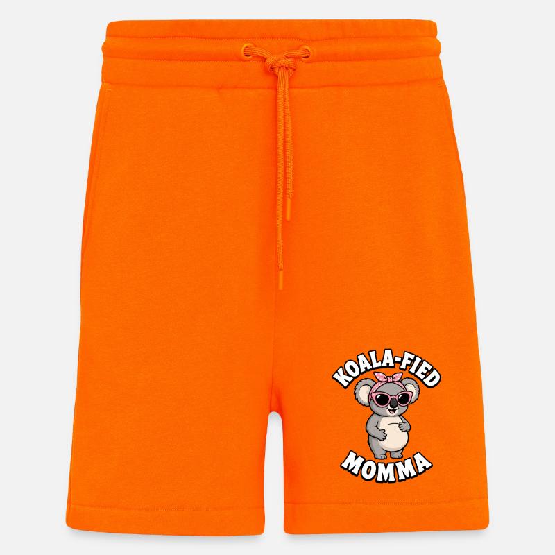 Maman de koala enceinte grossesse drôle - Short bio décontracté fabriqué en UE - SUNSET ORANGE