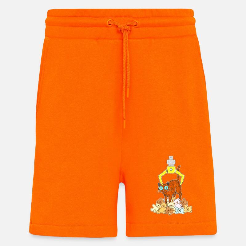 Schwarze Katze unter gelber Kralle - Shorts - made by SPREAD - SUNSET ORANGE